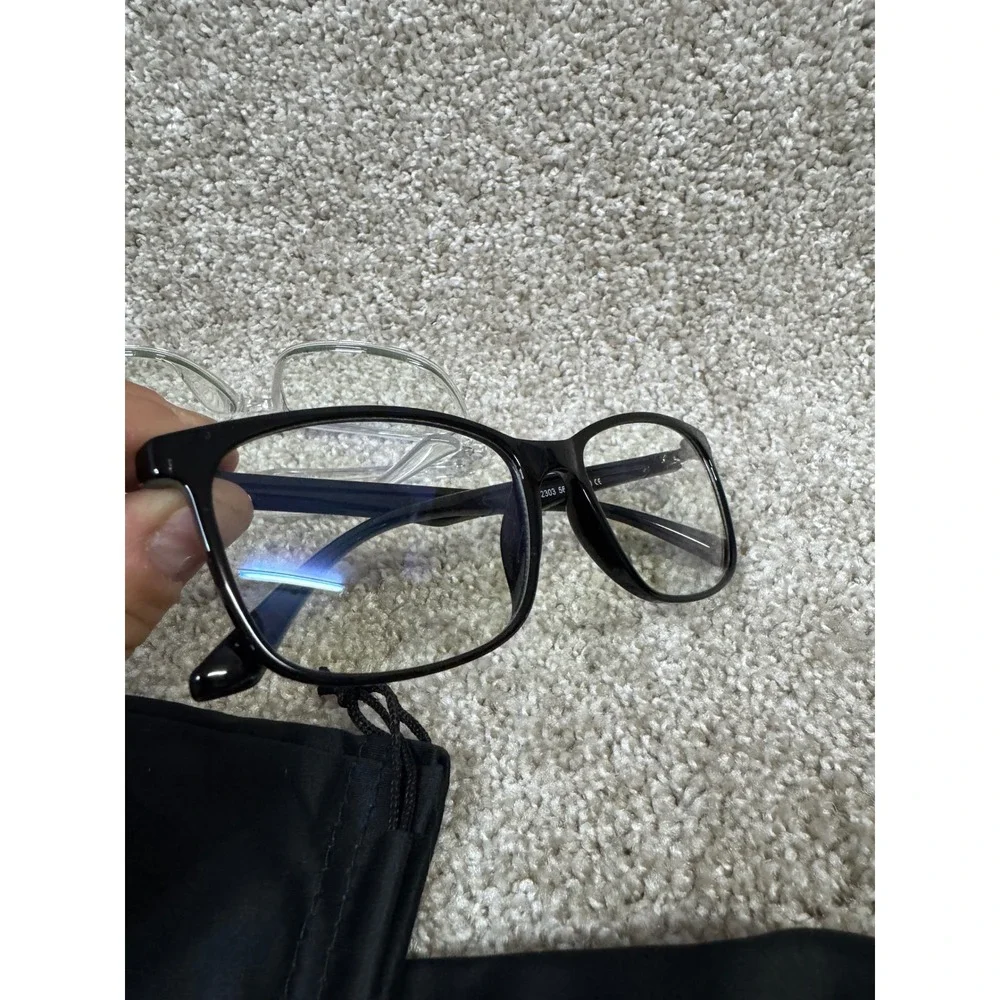 Oilway Blue Light Blocking Glasses Set 2 Pairs Clear and Black Square Frames